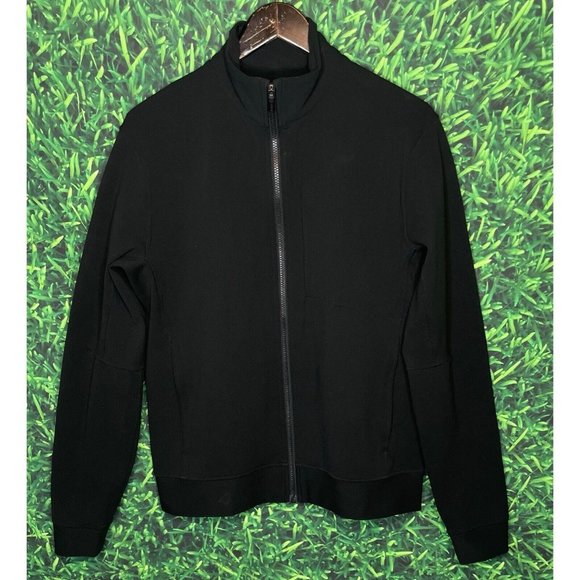 Lululemon Sojourn Track Jacket Large Black Full Zip Stretch Softshell Warpstreme - Picture 2 of 7